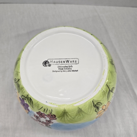 Hausenware Cat Kitten Butterfly Fish Birds Floral Ceramic Cookie Jar Vintage - Picture 9 of 16